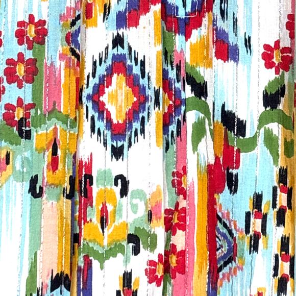 En Creme Womens S multicolor long sleeve aztec print square crop top blouse NEW - Picture 6 of 6